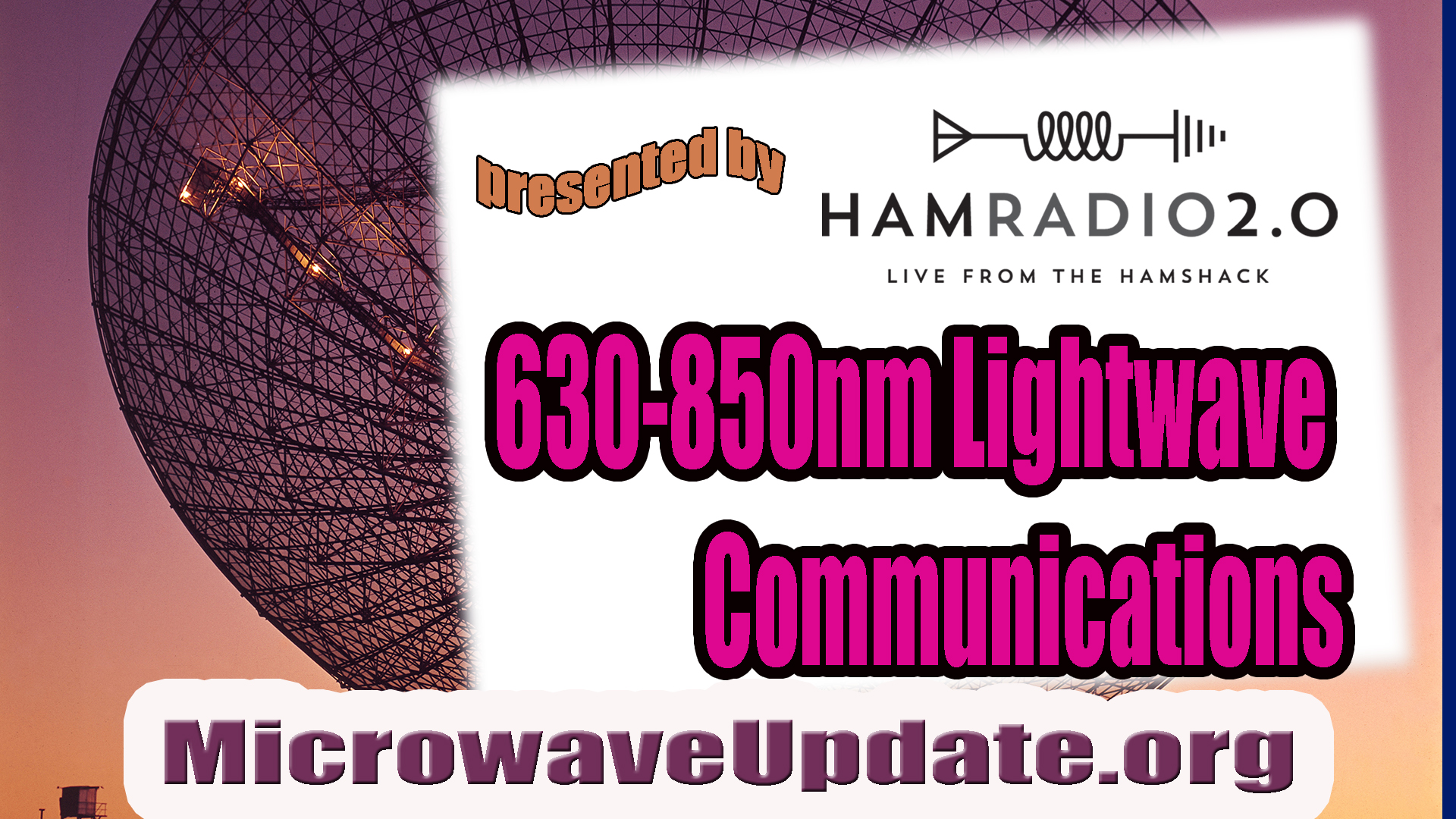 Episode 342: Ham Radio Adventures at 630-850 Nanometers | Lightwave Communications – Microwave Update